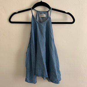 Zara Chambray High Neck Tank